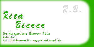 rita bierer business card